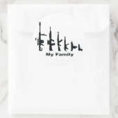 私の家族(私は銃が大好き) ラウンドシール (バッグ)