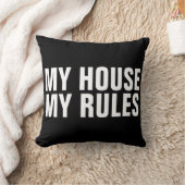 私の家私の規則のおもしろいな枕 クッション (ブランケット)