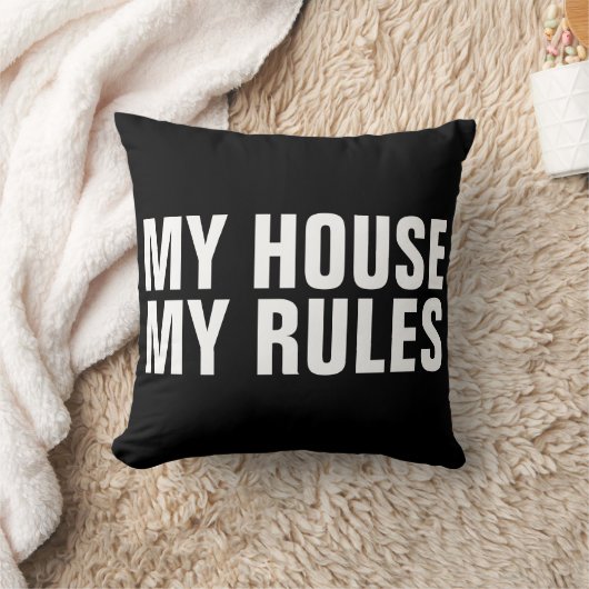 私の家私の規則のおもしろいな枕 クッション (ブランケット)