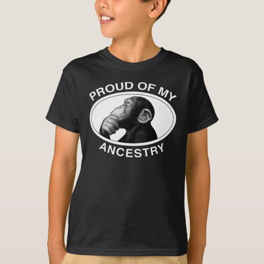 私の家系のチンパンジーの誇りを持った Tシャツ (正面)