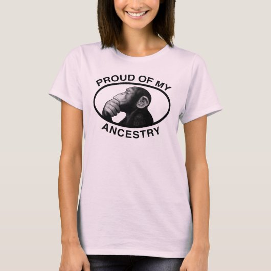私の家系のチンパンジーの誇りを持った Tシャツ (正面)