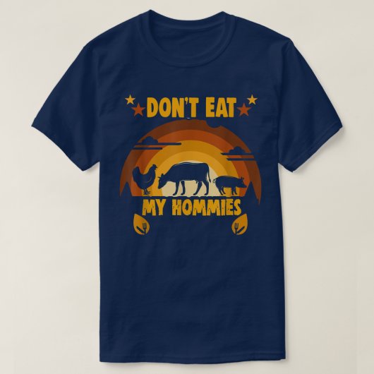 私の家食べにミームビーガンプラントのPowered Vegetしない Tシャツ (デザイン正面)