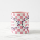 「私の家、私の規則!」の背市松模様に景 ツートーンマグカップ (中央)