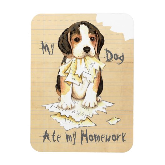 私の宿題食べが痛い マグネット (縦)