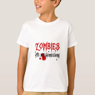 私の宿題食べをゾンビ Tシャツ