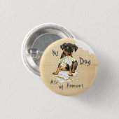 私の宿題食べをピン留めする 缶バッジ (正面&裏面)