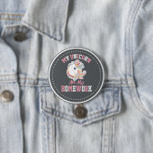 私の宿題食べを一角獣 缶バッジ (インサイチュ)