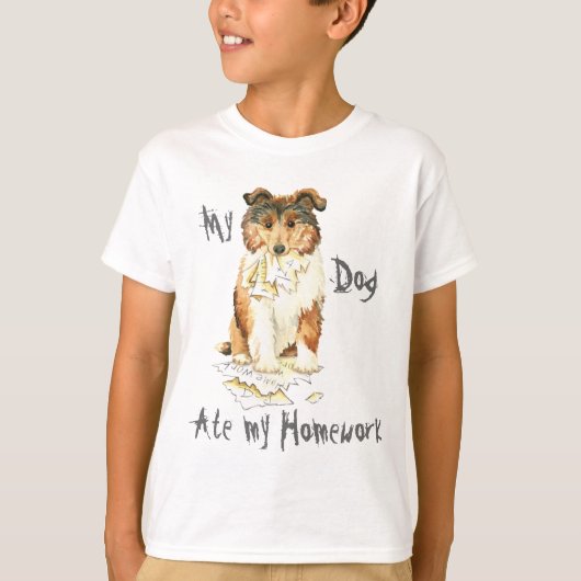 私の宿題食べを横に並べる Tシャツ (正面)