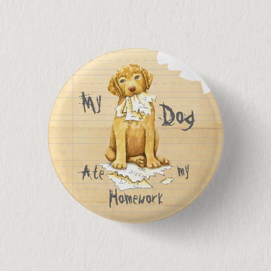 私の宿題食べを聞く 缶バッジ (正面)