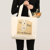 私の宿題食べを行く ラージトートバッグ (正面(商品))