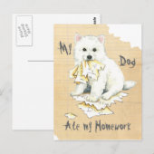 私の宿題食べを見る ポストカード (正面/裏面)