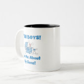 私の対の息子のTシャツおよびギフトについて尋ねて下さい ツートーンマグカップ (正面左)