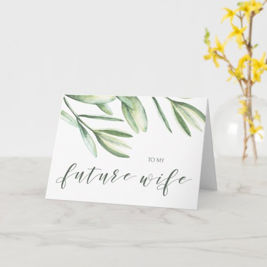 私の将来の妻の結婚式の日カードに緑 カード (黄色い花)