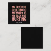 私の小お気に入りのさい頃の記憶、私の背中を傷つけていない スクエア名刺 (正面/裏面)