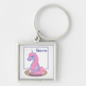 私の小かわいらしさなユニコーンの名前キーチェーン |素晴らし | キーホルダー (正面)