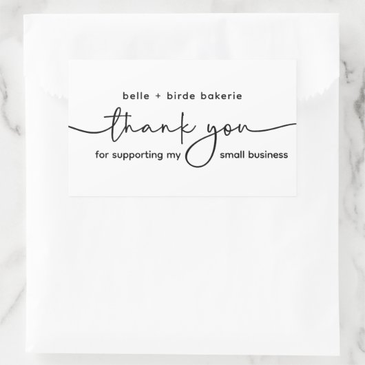 私の小さいサイズをサポートしてくれてありがとう 長方形シール (バッグ)