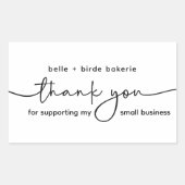 私の小さいサイズをサポートしてくれてありがとう 長方形シール (正面)