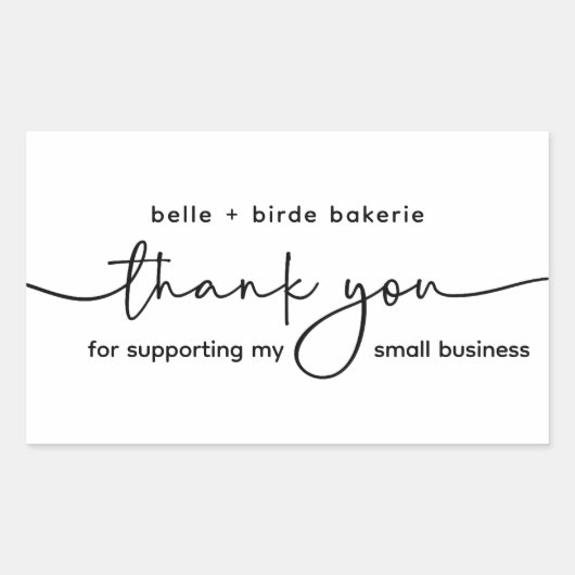 私の小さいサイズをサポートしてくれてありがとう 長方形シール (正面)
