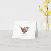 「私の小さいミソサザイ」の挨拶状 カード (黄色い花)