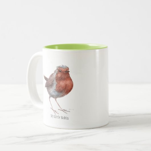 「私の小さいロビン」は2マグにある調子を与えました ツートーンマグカップ (正面左)