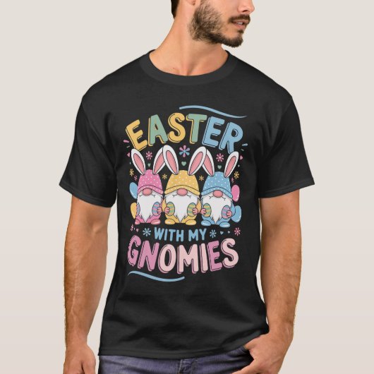私の小さい妖精たちと楽しいイースター 幸せなイースター小人 Tシャツ (正面)