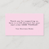 私の小さい子を支えてくれてありがとう 名刺 (裏面)