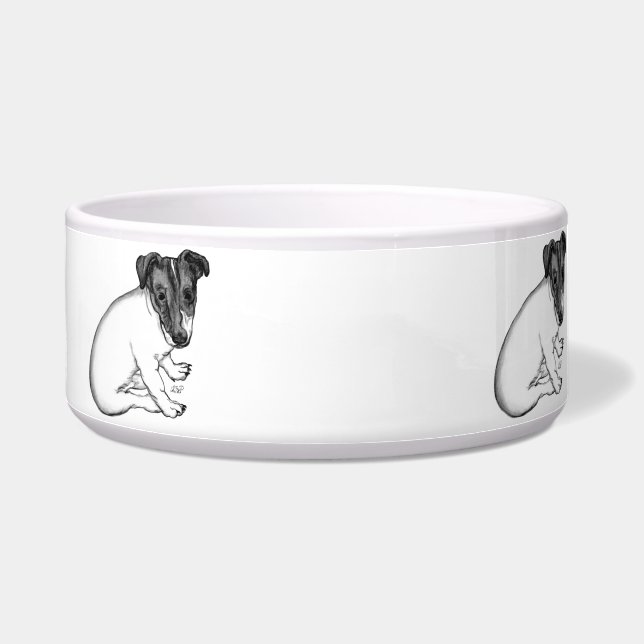 私の小さく美しい犬-ジャックラッセルテリアの子犬 ボウル (左)