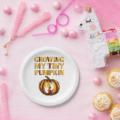 私の小さなカボチャの感謝祭の妊娠を成長 ペーパープレート (パーティー)