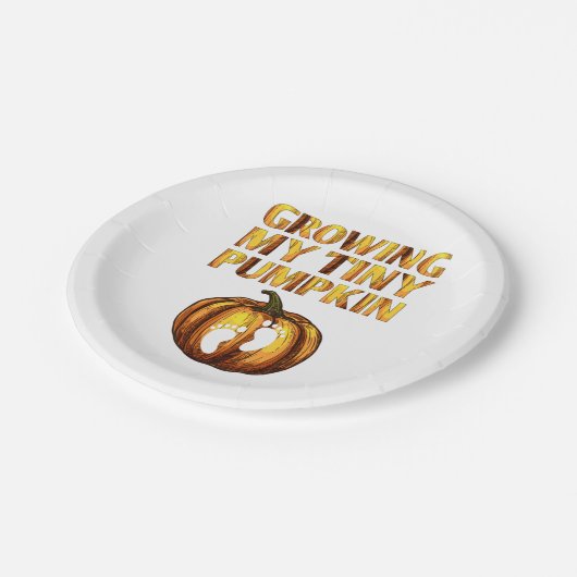 私の小さなカボチャの感謝祭の妊娠を成長 ペーパープレート (アングル)