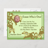 私の小さなサル/写真 インビテーションポストカード (正面/裏面)