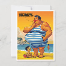 私の小さなジョニー、太った男がビーチに乗って、おもしろいは