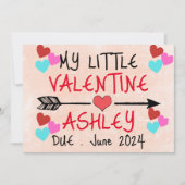 私の小さなバレンタイン妊娠の発表 シーズンカード (正面)