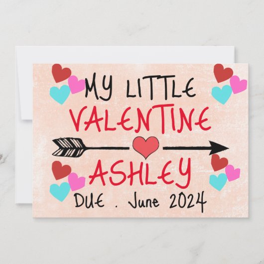 私の小さなバレンタイン妊娠の発表 シーズンカード (正面)