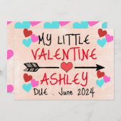 私の小さなバレンタイン妊娠の発表 シーズンカード (正面/裏面)