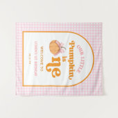 私の小さなパンプキンガール 1歳の誕生日パーティーバナー タペストリー (正面(横))