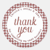 私の小さなビジネスのギンガムをサポートしてくれてありがとう ラウンドシール (正面)