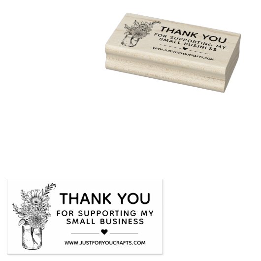 私の小さなビジネスの花をサポートしてくれてありがとう ラバースタンプ (押印)