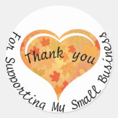 私の小さなビジネスを応援してくれてありがとうステッカー ラウンドシール (正面)