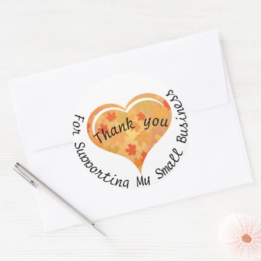私の小さなビジネスを応援してくれてありがとうステッカー ラウンドシール (封筒)