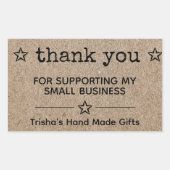 私の小さなビジネススターをサポートしてくれてありがとう 長方形シール (正面)