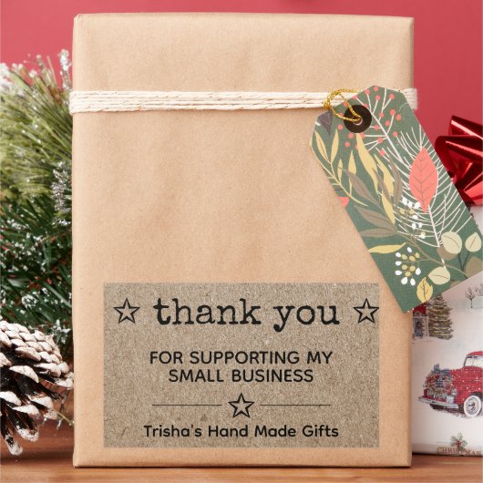 私の小さなビジネススターをサポートしてくれてありがとう 長方形シール (クリスマス)