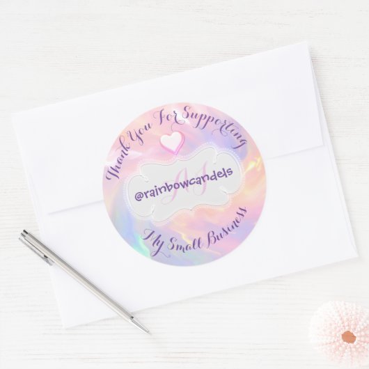 私の小さなビジネスピンクをサポートしてくれてありがとう ラウンドシール (封筒)