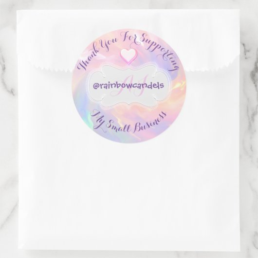 私の小さなビジネスピンクをサポートしてくれてありがとう ラウンドシール (バッグ)