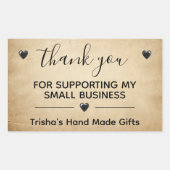 私の小さなビジネスラベルをサポートしてくれてありがとう 長方形シール (正面)