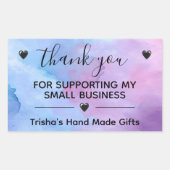 私の小さなビジネスラベルをサポートしてくれてありがとう 長方形シール (正面)