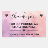 私の小さなビジネスラベルをサポートしてくれてありがとう 長方形シール (正面)