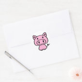 私の小さなピンクの子豚ステッカー ラウンドシール (封筒)