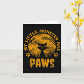 私の小さなモンスターは足が怖い猫 カード (黄色い花)