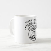 私の小さな世界シンセサイザーで コーヒーマグカップ (正面左)