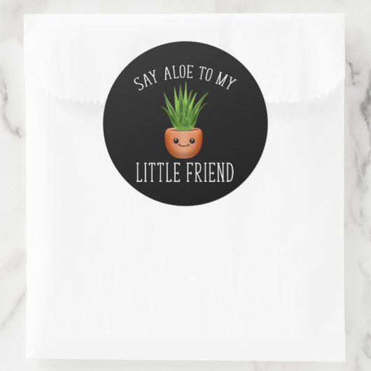 私の小さな友人にアロエを言う ラウンドシール (バッグ)